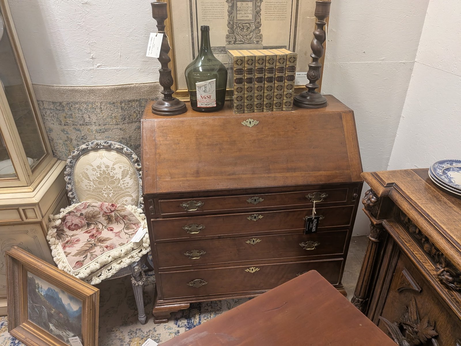 Antique Mahogany Slant-Front Secretary