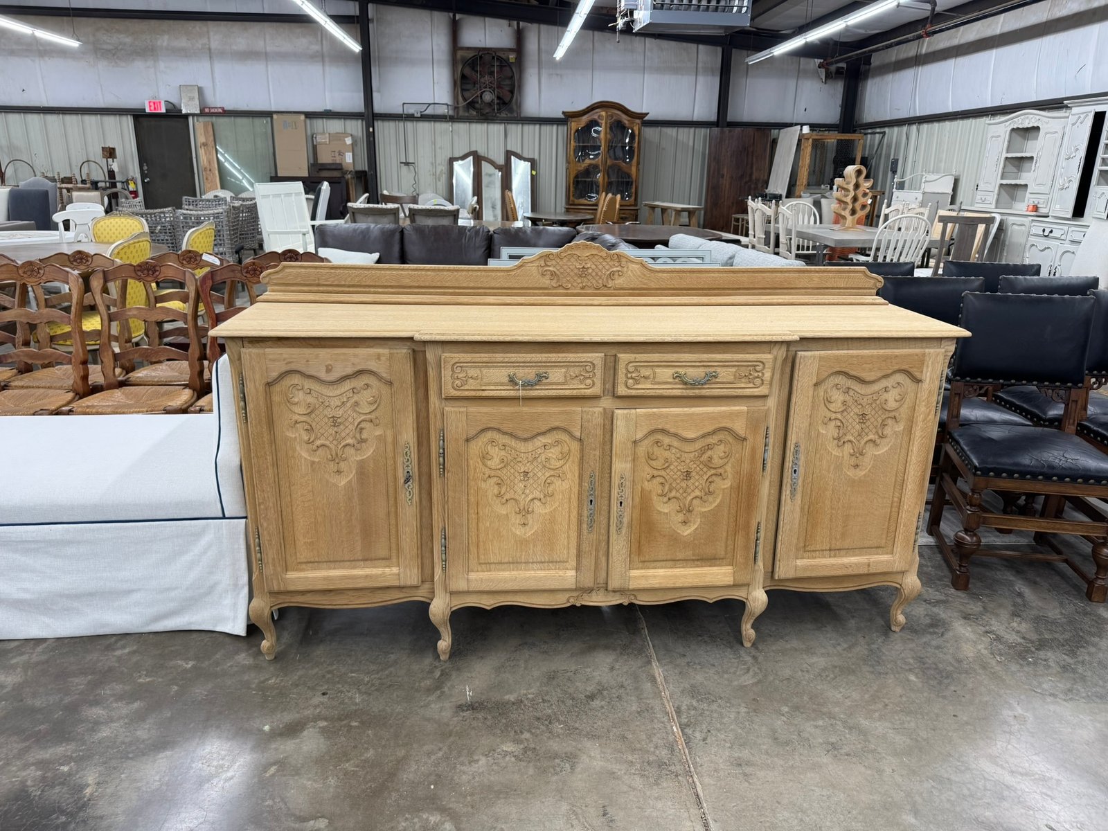 French Provincial Limed Oak Buffet