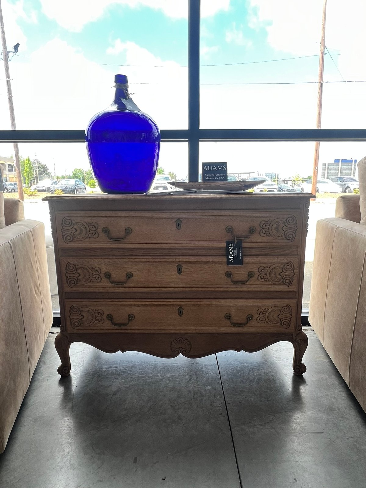 French Provincial Limed Oak Commode