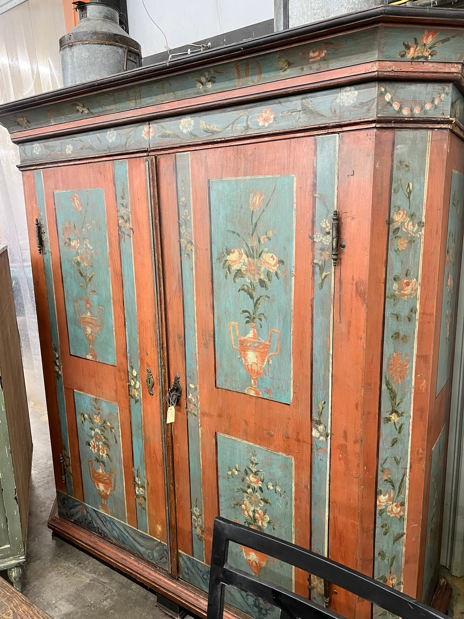 Painted European Folk-Art Armoire
