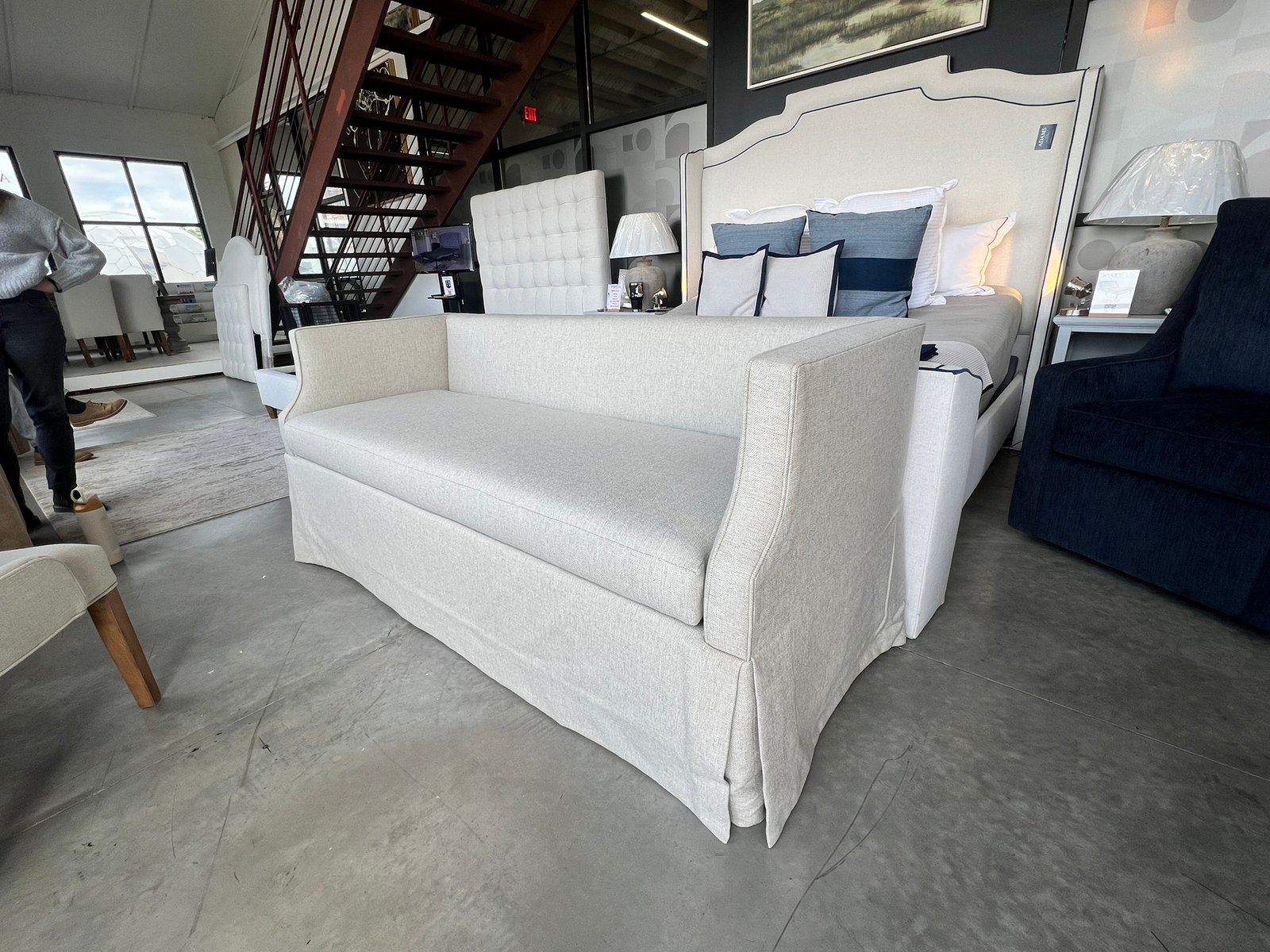 Upholstered Bedroom Bench, Cream
